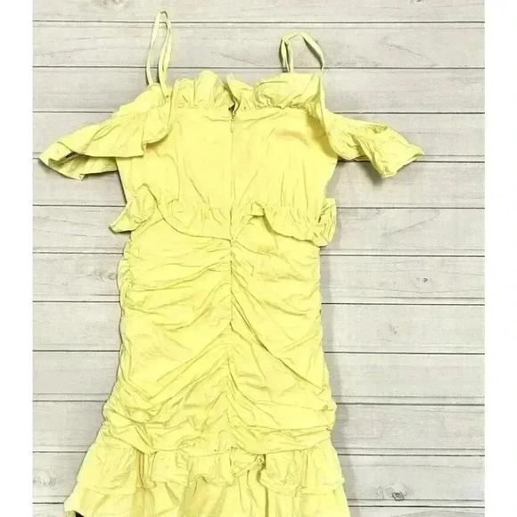 Revolve Lovers + Friends Mini Dress XS Daffodil Ruched Ruffle Donna Cut Out - Picture 5 of 7